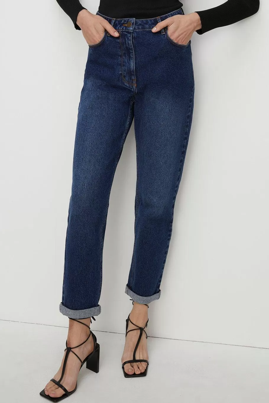 Oasis Petite Ava Relaxed Boyfriend Jean Indigo Clearance