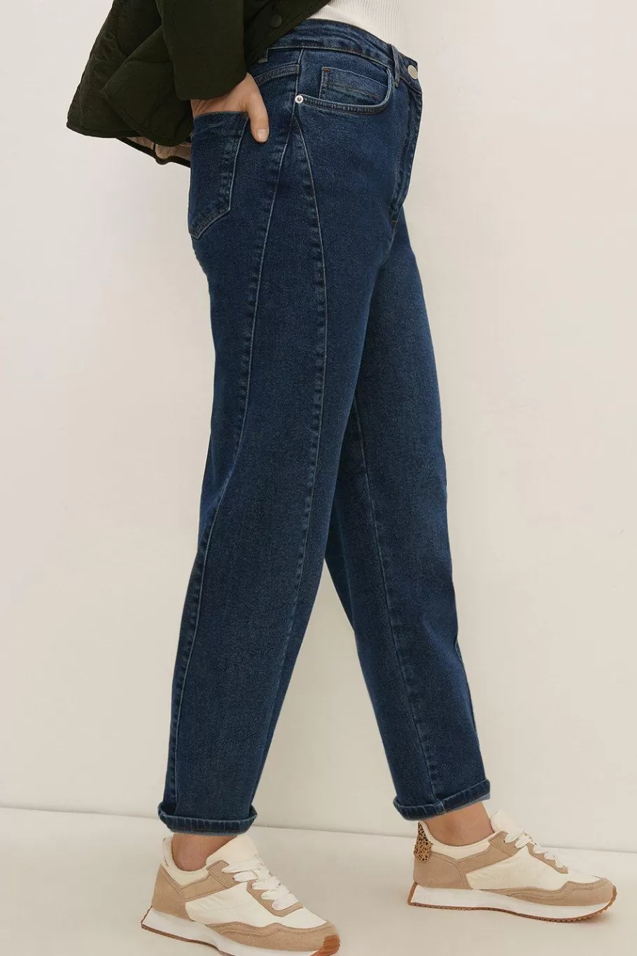 Oasis Petite Barrel Jean Mid Wash Flash Sale