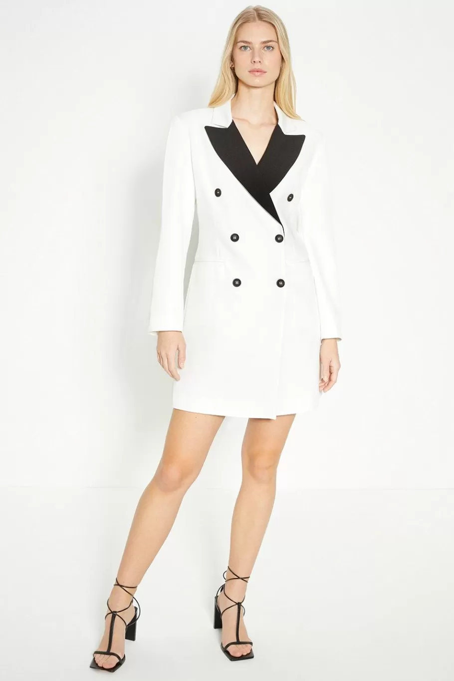 Oasis Petite Contrast Blazer Dress Mono Outlet