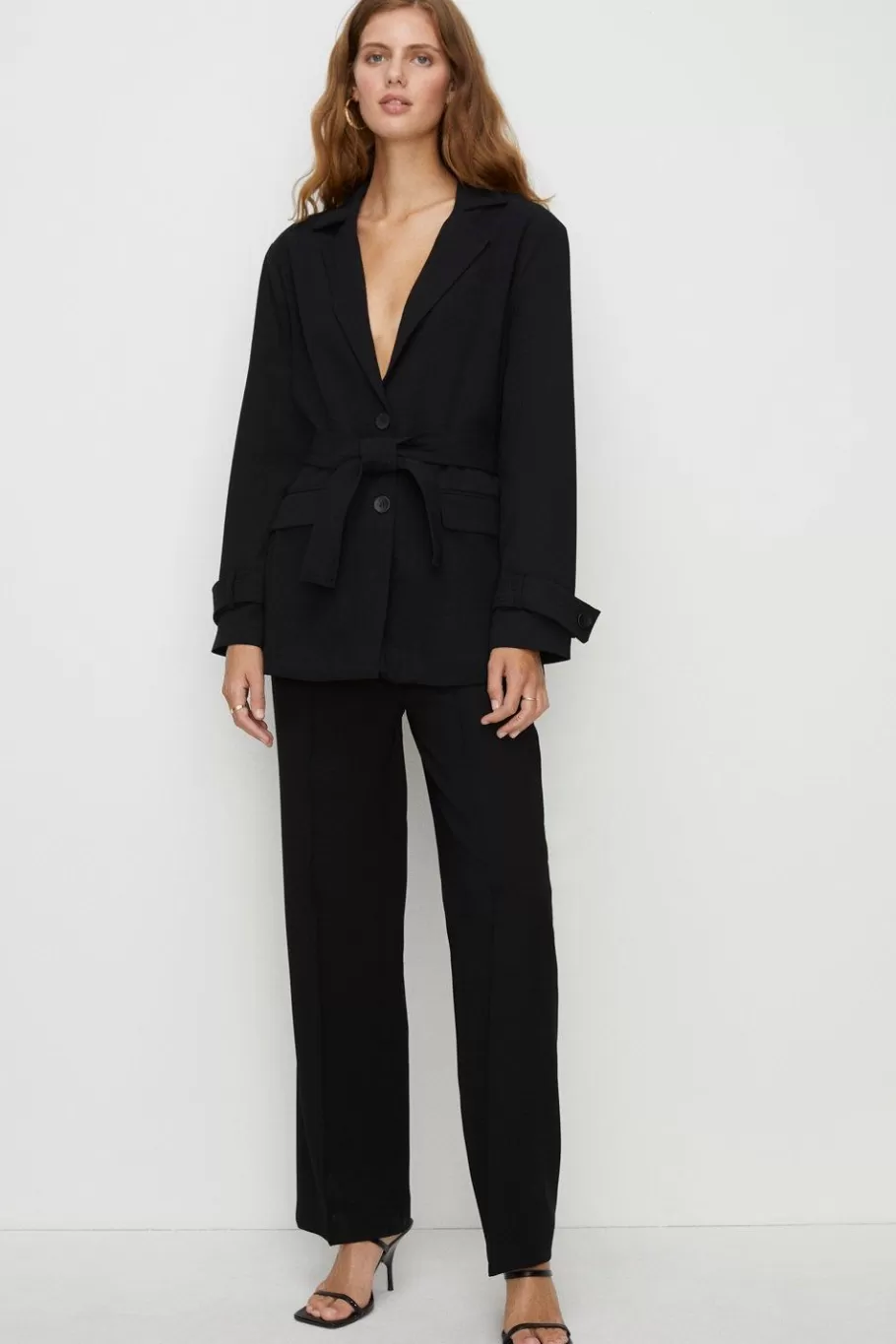 Oasis Petite Crepe Tailored Blazer Black Online