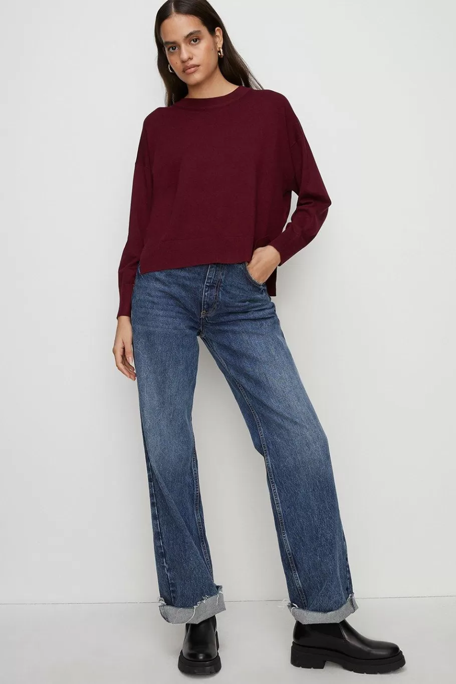 Oasis Petite Slouchy Jumper Berry Shop