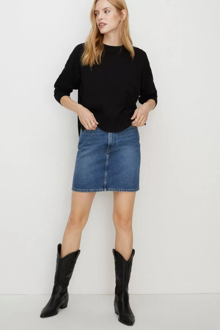 Oasis Petite Slouchy Jumper Black Clearance