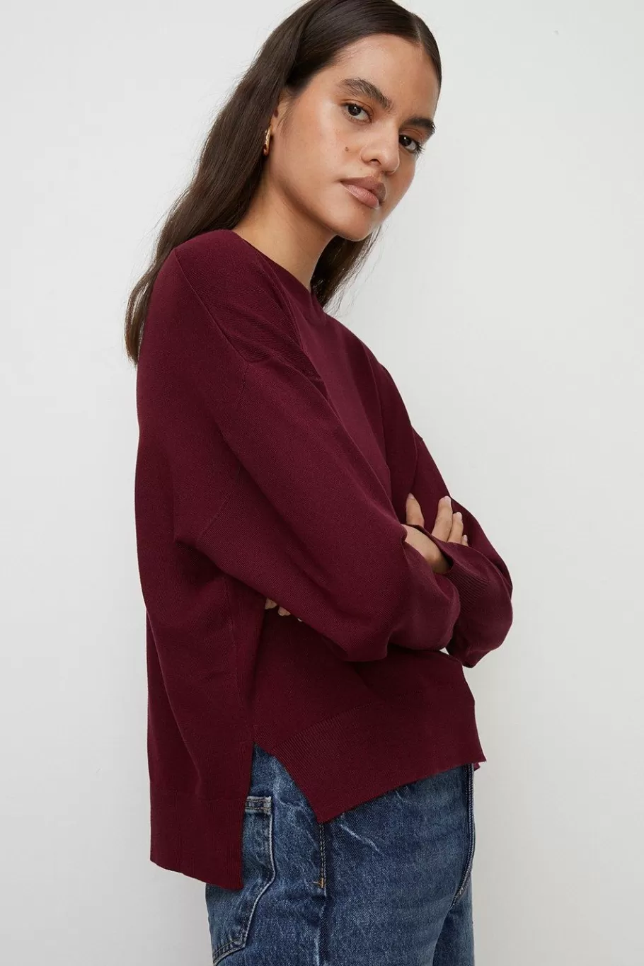 Oasis Petite Slouchy Jumper Berry Shop