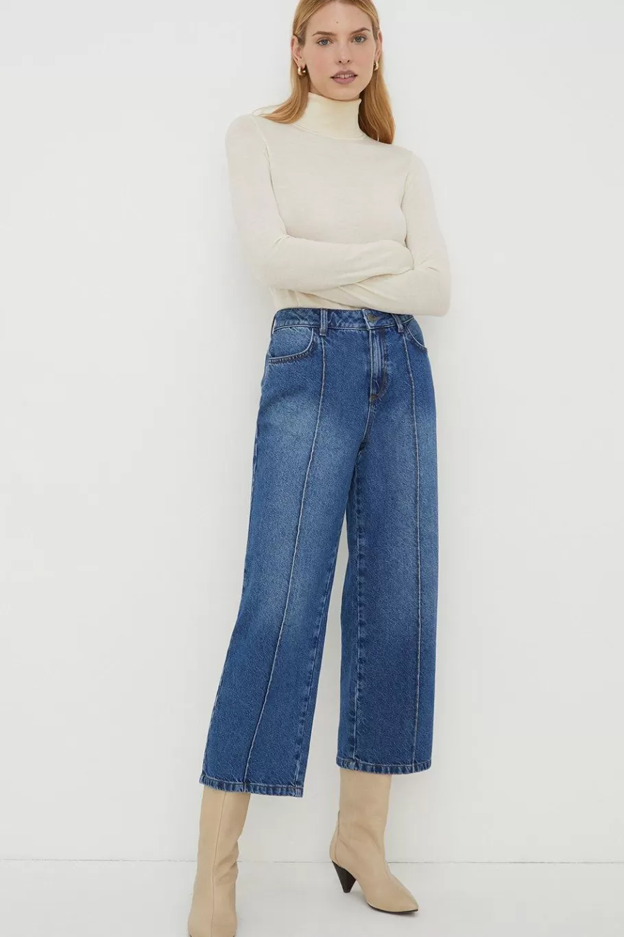 Oasis Petite Straight Leg Smart Jean Mid Wash Best Sale