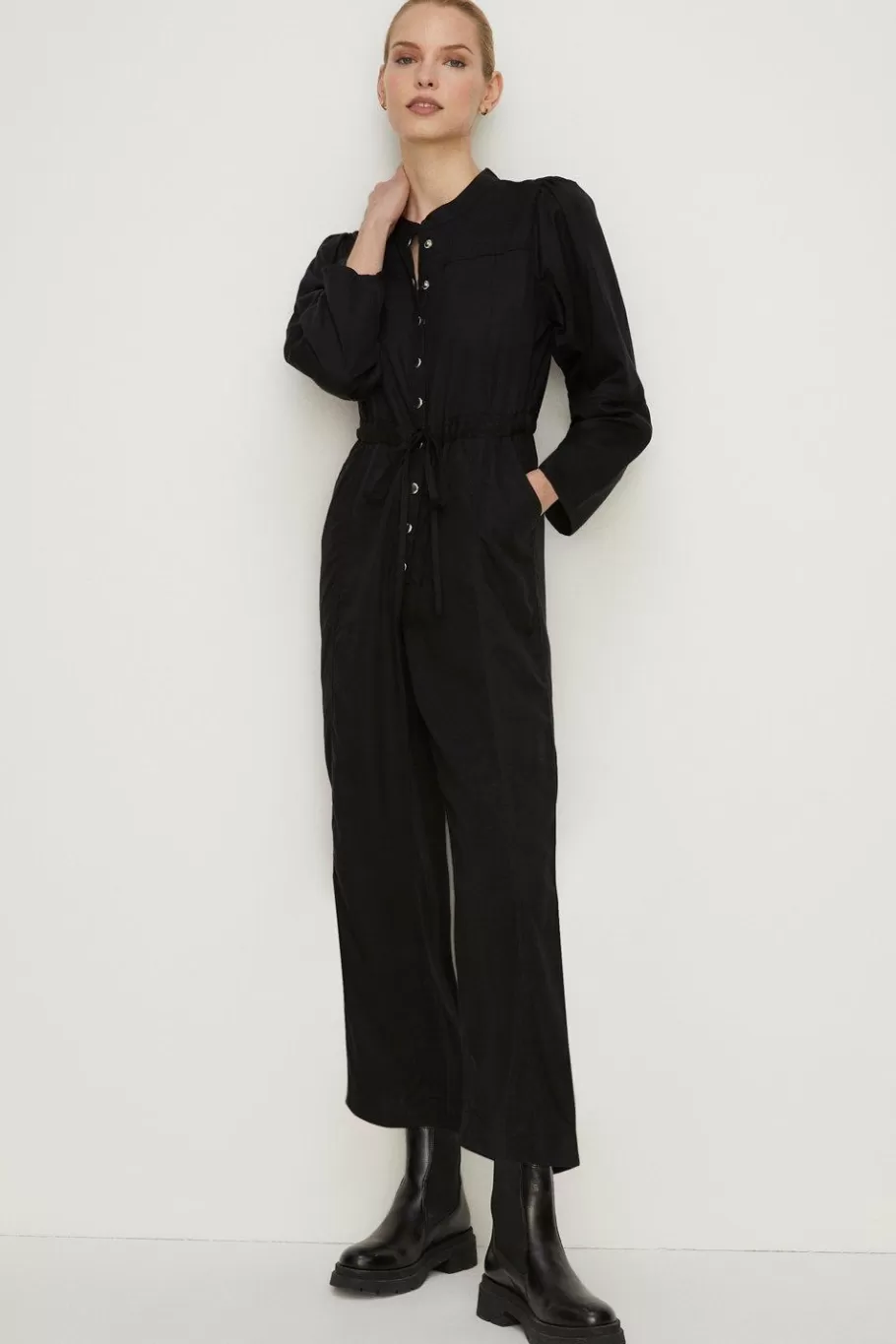 Oasis Petite Tencel Jumpsuit Black Best Sale