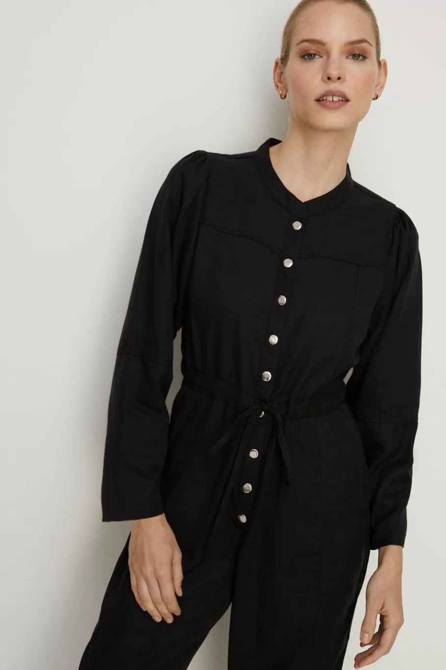 Oasis Petite Tencel Jumpsuit Black Best Sale