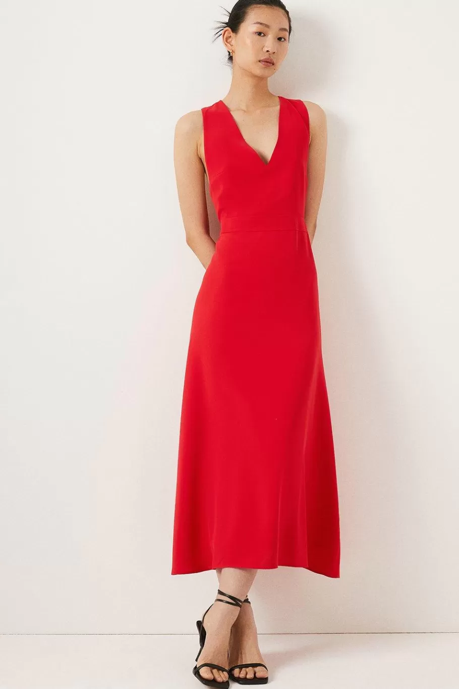 Oasis Petite V Neck Sleeveless Dress Red Best Sale