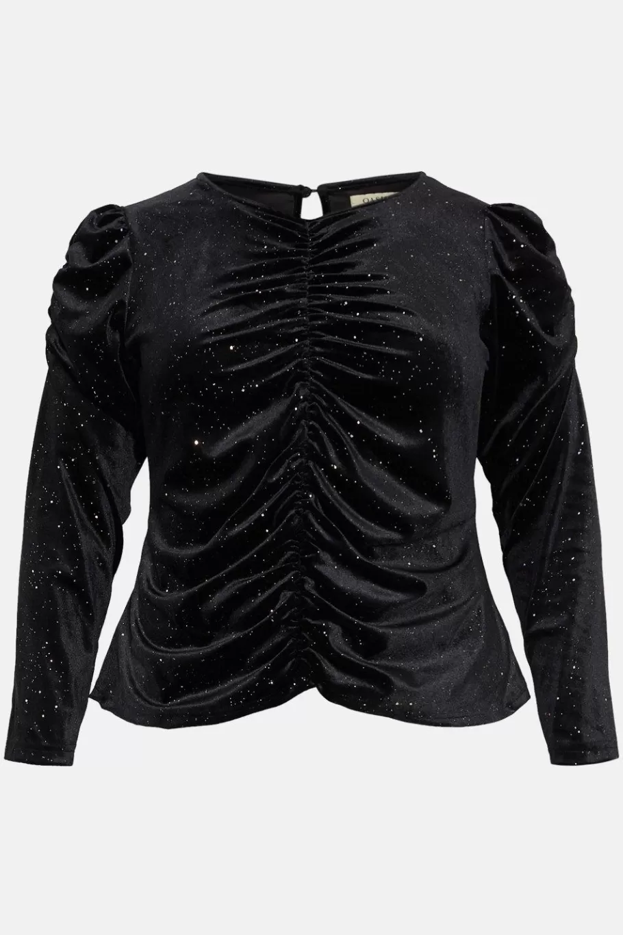 Oasis Plus Glitter Velvet Ruched Top Black Online