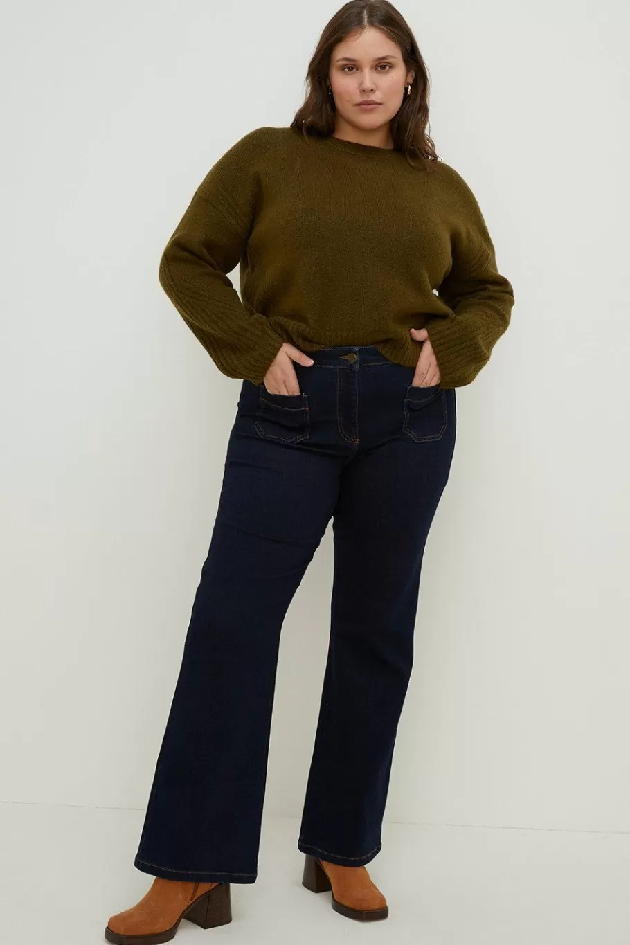 Oasis Plus Size Frankie Flare Jean Indigo Store