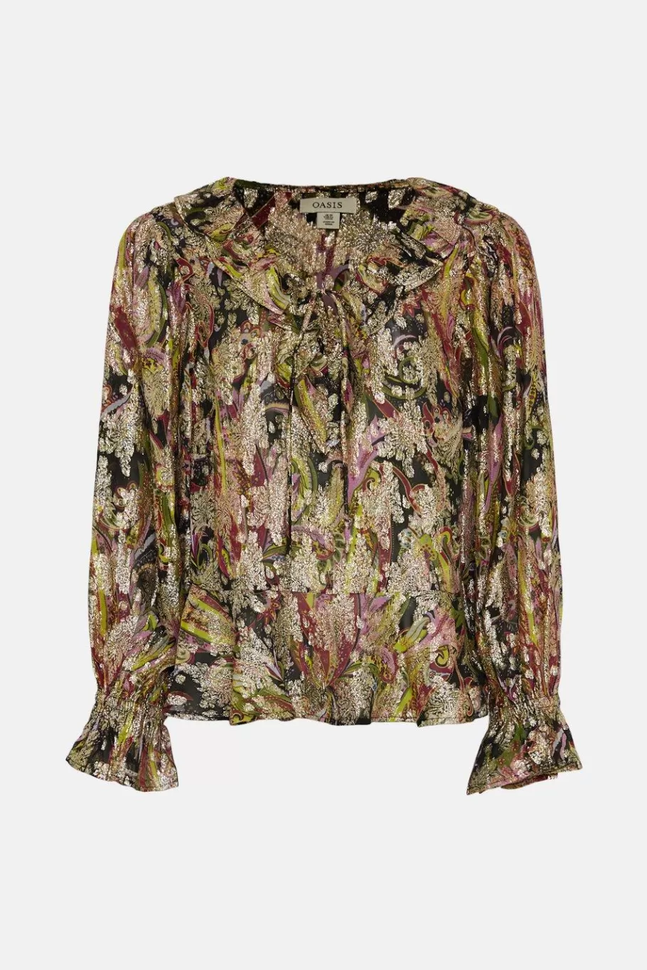 Oasis Plus Size Metallic Paisley Printed Blouse Multi Hot