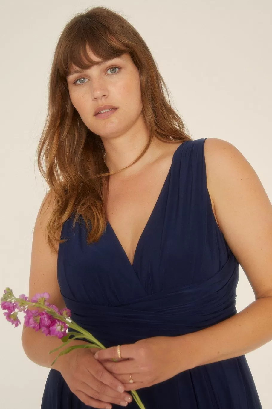 Oasis Plus Size Premium Jersey Ruched Maxi Dress Navy Best Sale