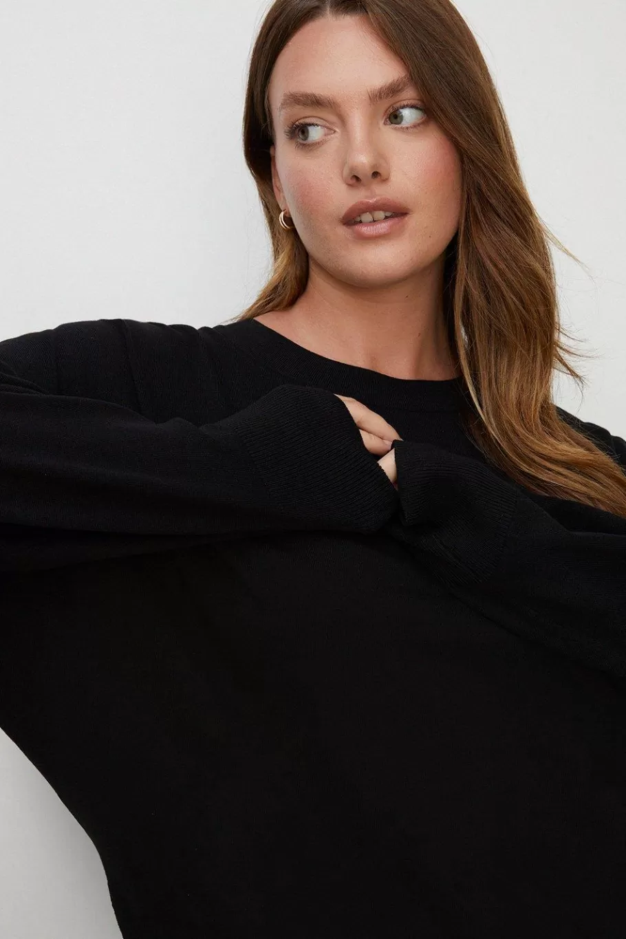 Oasis Plus Size Slouchy Jumper Black Online