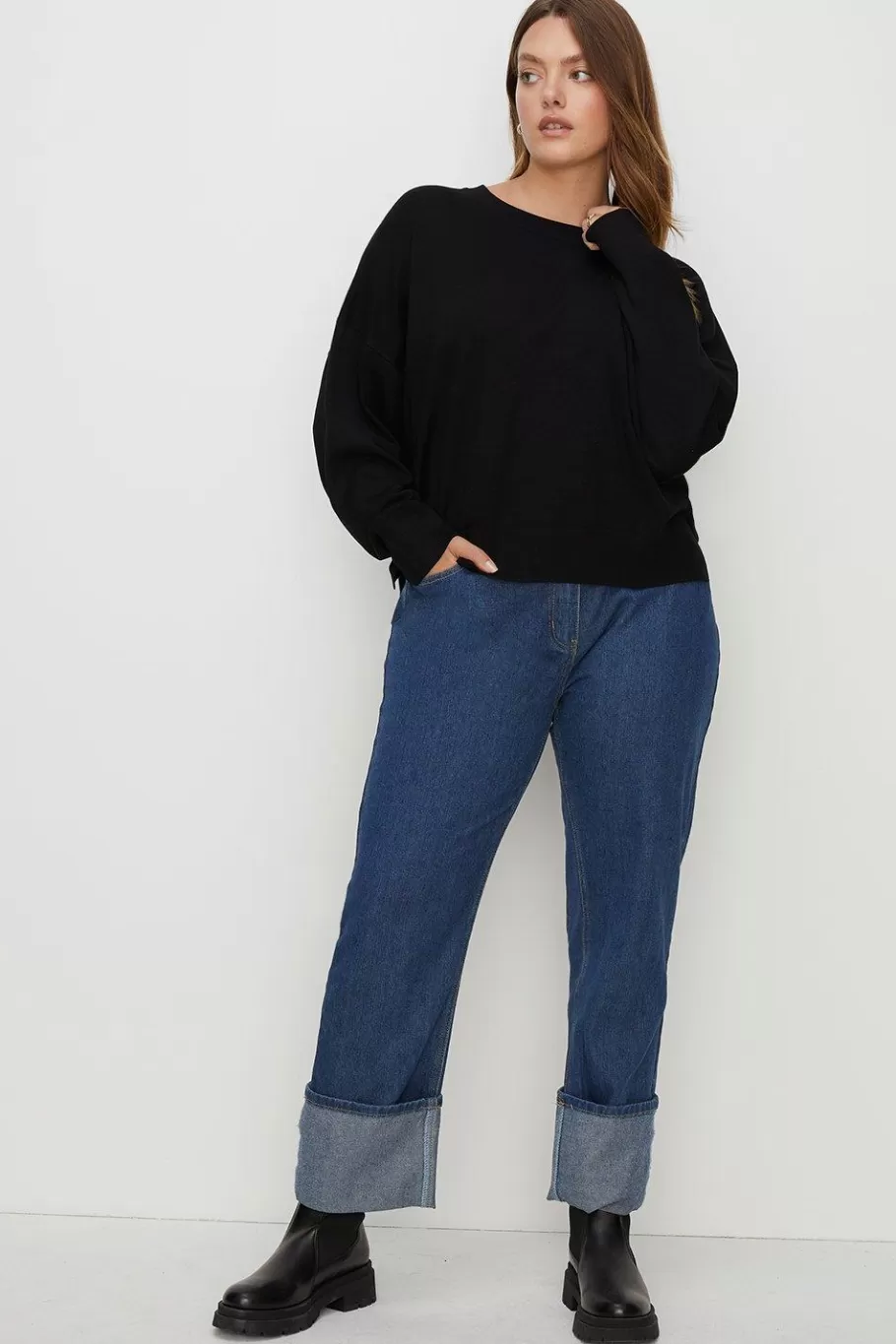 Oasis Plus Size Slouchy Jumper Black Online