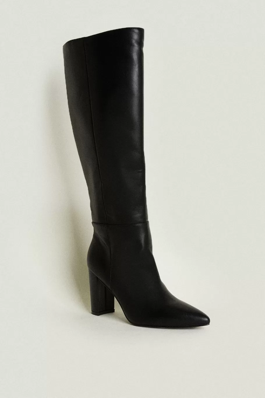 Oasis Pointed Heeled Knee High Boot Dark Tan Shop