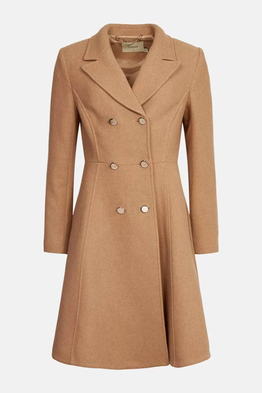 Oasis Premium Italian Wool Mix Princess Coat Camel Discount