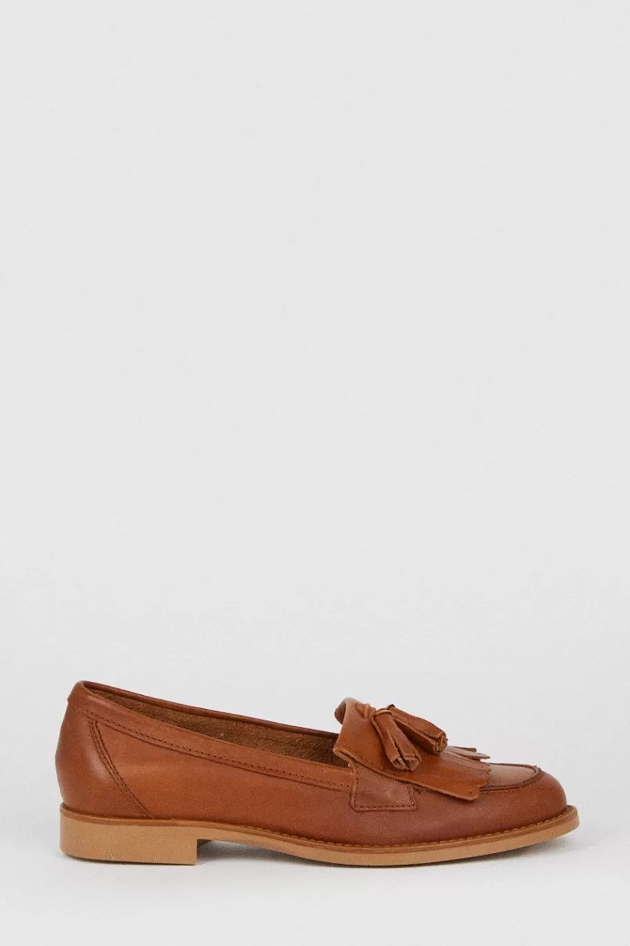 Oasis Premium Leather Tassel Loafers Tan Flash Sale