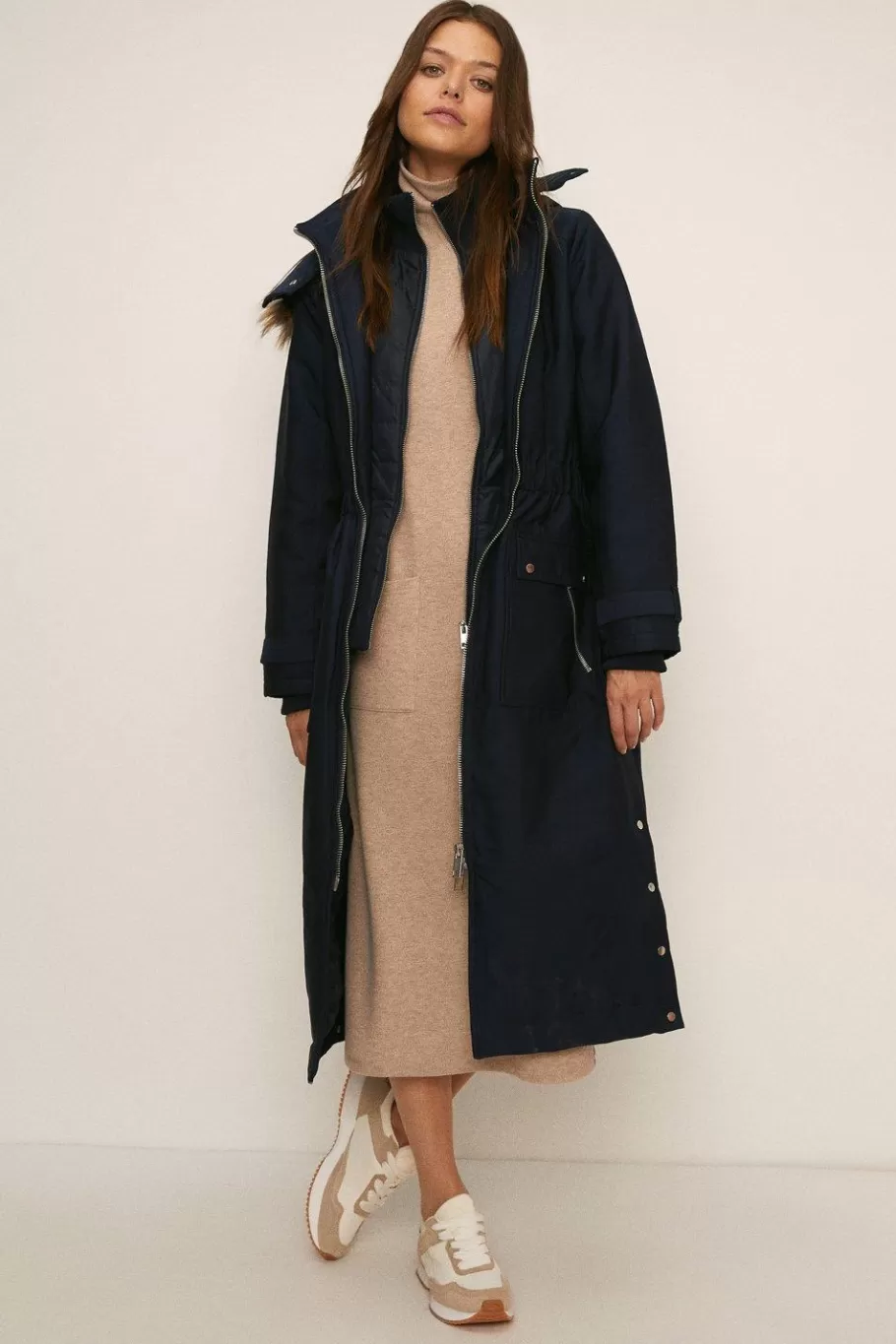 Oasis Premium Maxi Winter Parka Navy Clearance