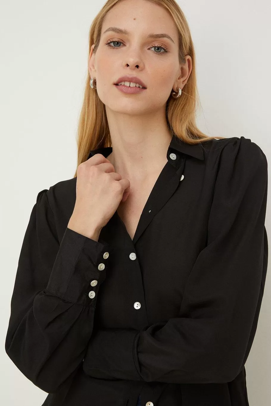 Oasis Premium Pure Silk Shirt Black Store