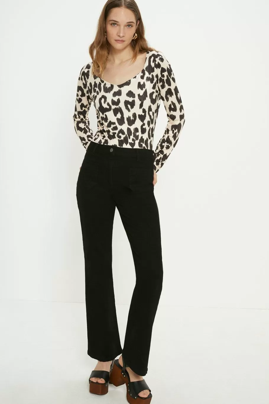 Oasis Premium Slinky Jersey Animal Sweetheart Top Mono Online