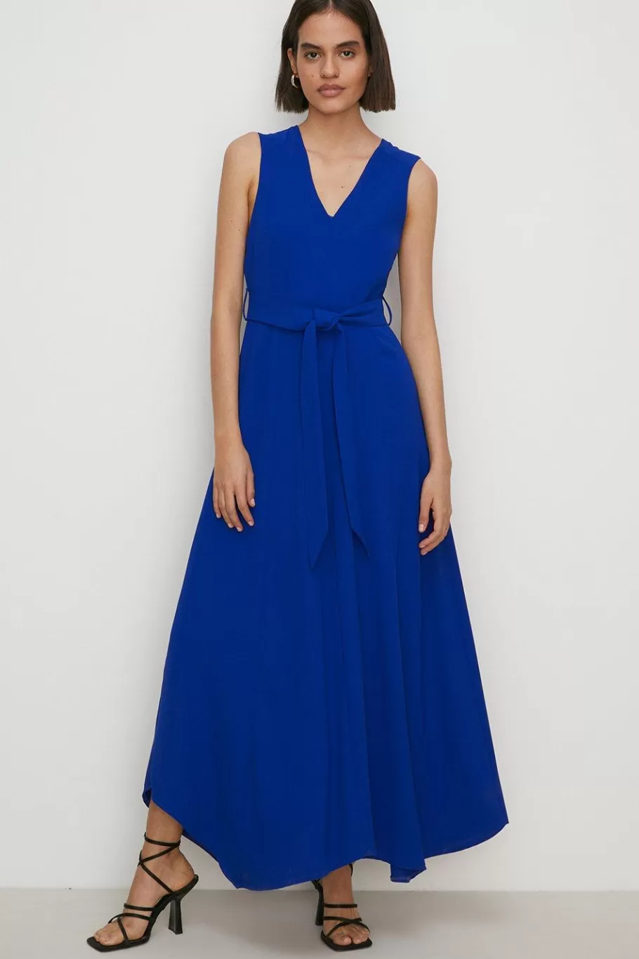 Oasis Premium Soft Tailored Belted Midi Dress Cobalt Discount