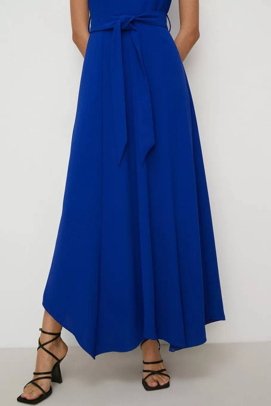 Oasis Premium Soft Tailored Belted Midi Dress Cobalt Discount