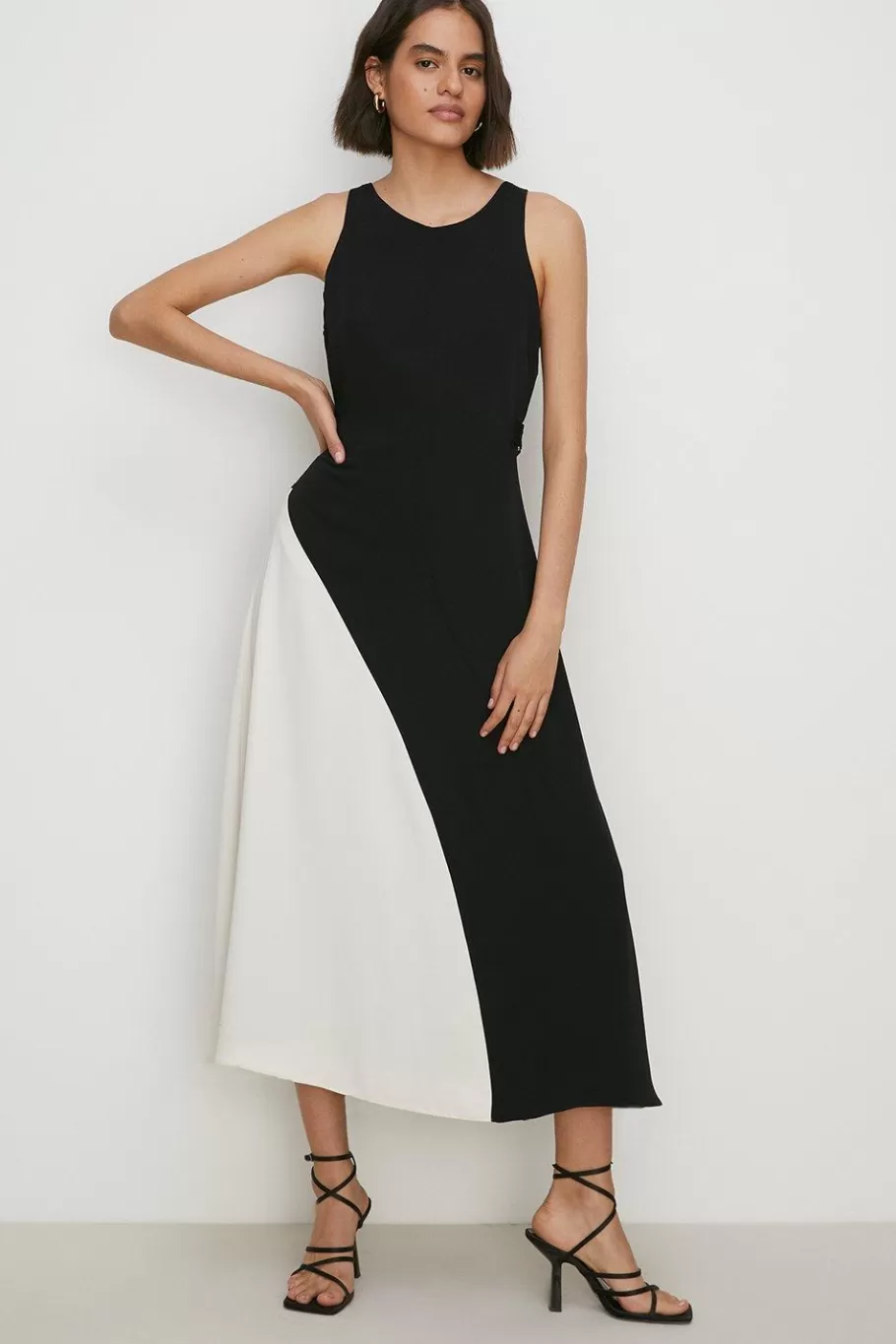 Oasis Premium Soft Tailored Midi Dress Mono Flash Sale