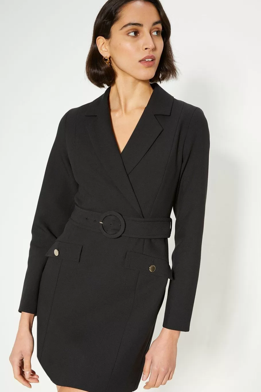 Oasis Premium Tailored Stretch Wrap Blazer Dress Black Online