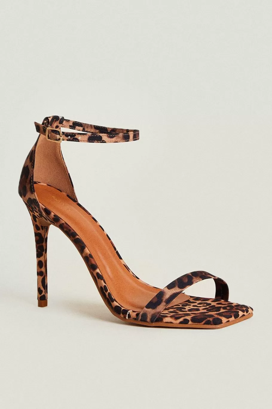 Oasis Print Heeled Sandal Leopard Best Sale