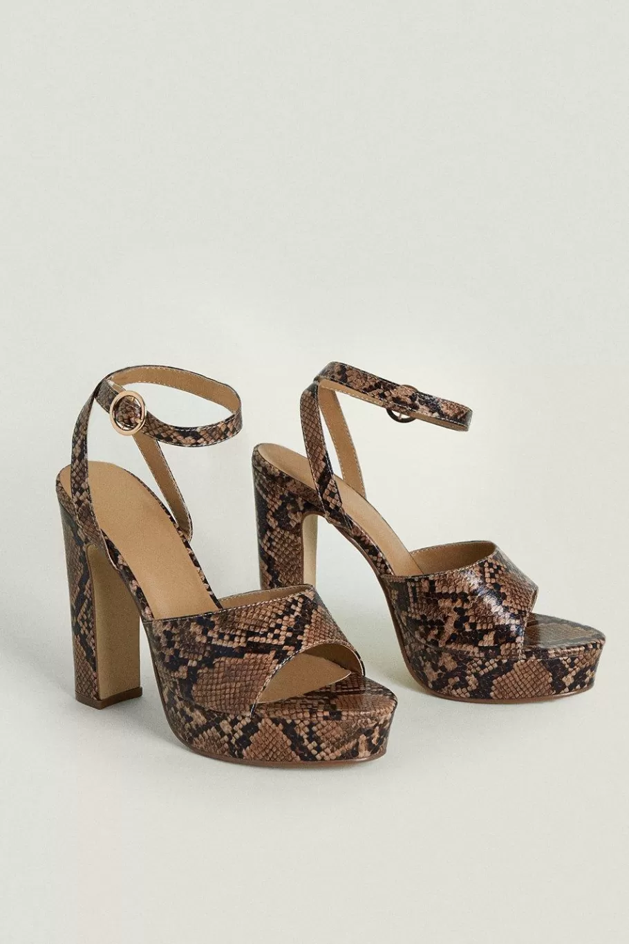 Oasis Print Platform Sandals Snake Sale