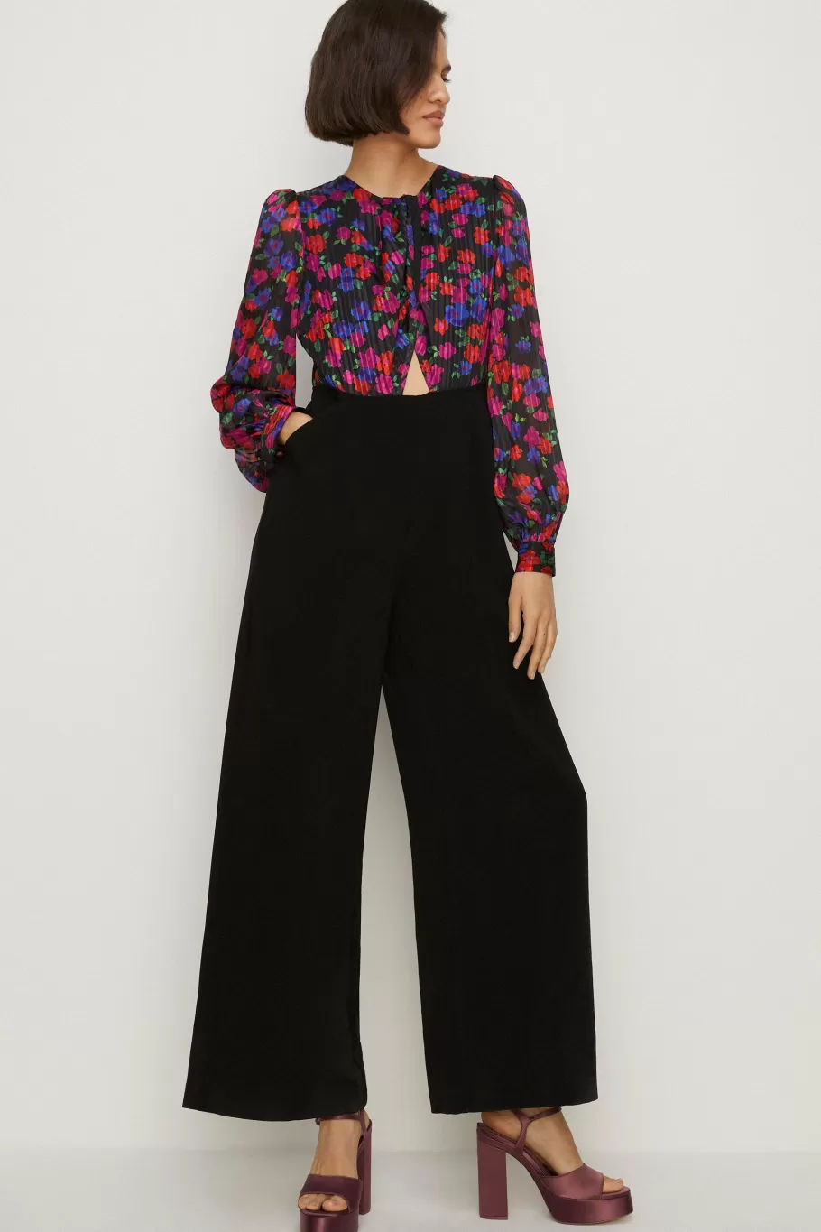 Oasis Printed 2 In 1 Wide Leg Jumpsuit Multi Hot