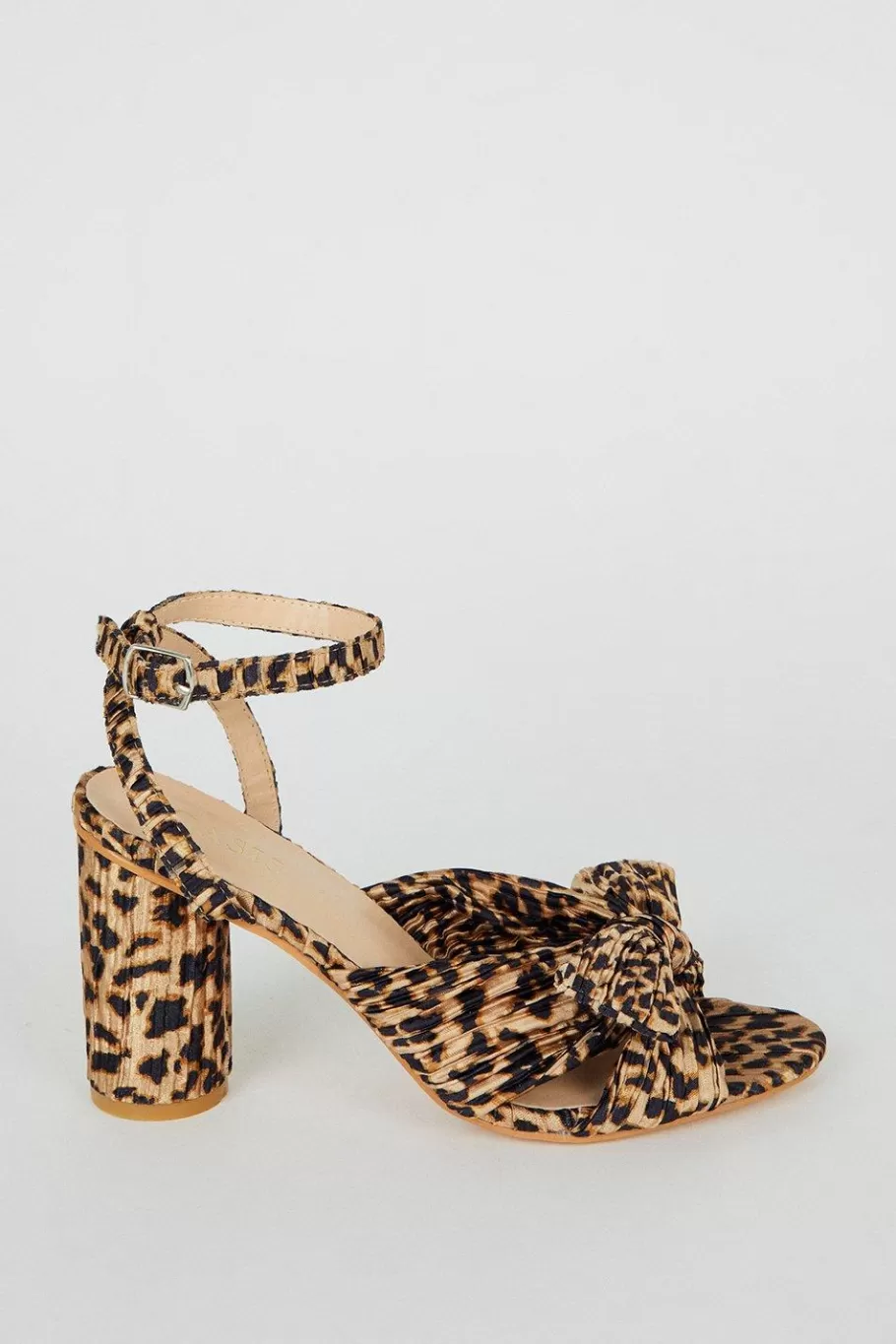 Oasis Printed Bow Detail Strappy Block Heel Animal Outlet