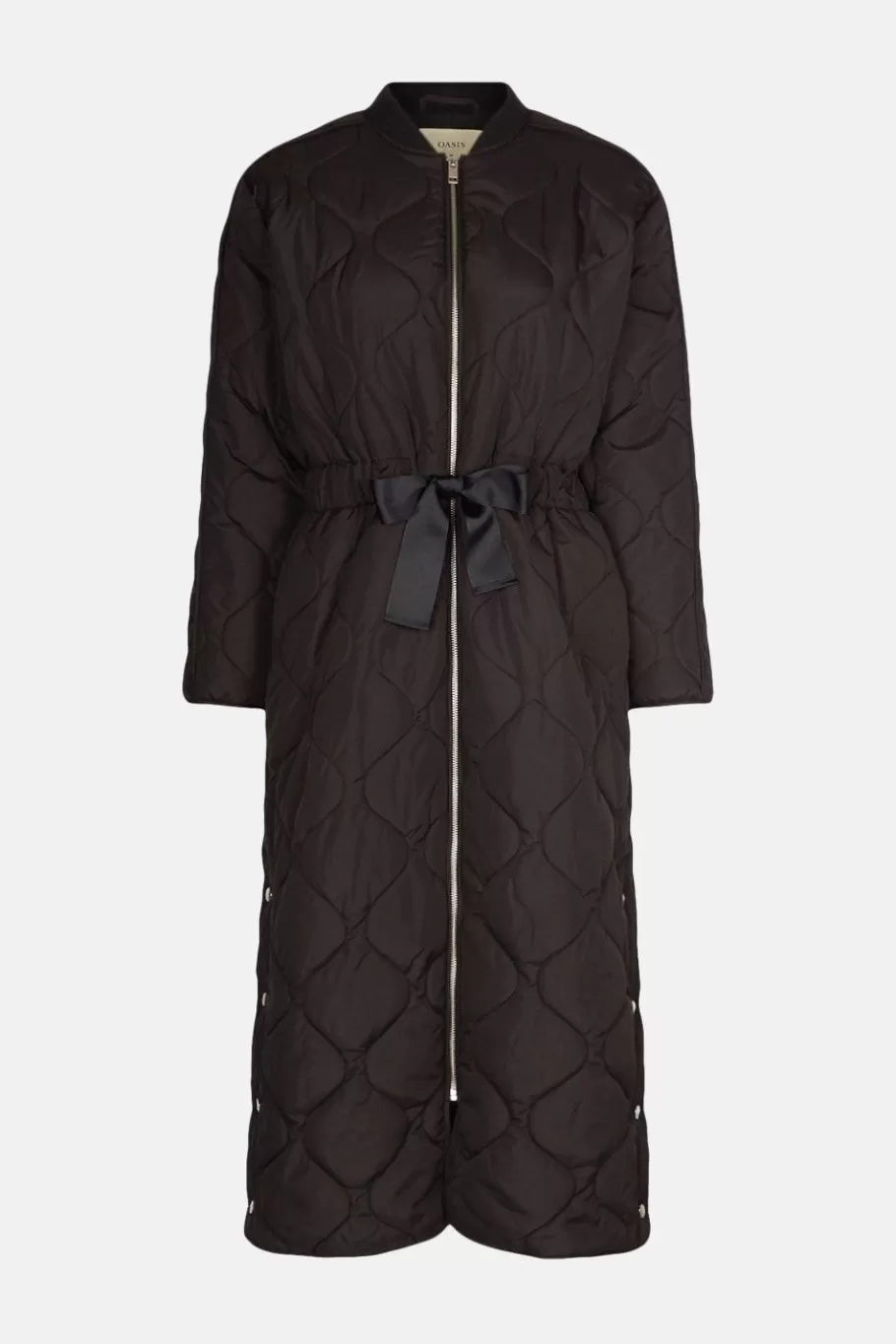 Oasis Quilted Belted Maxi Coat Khaki Outlet