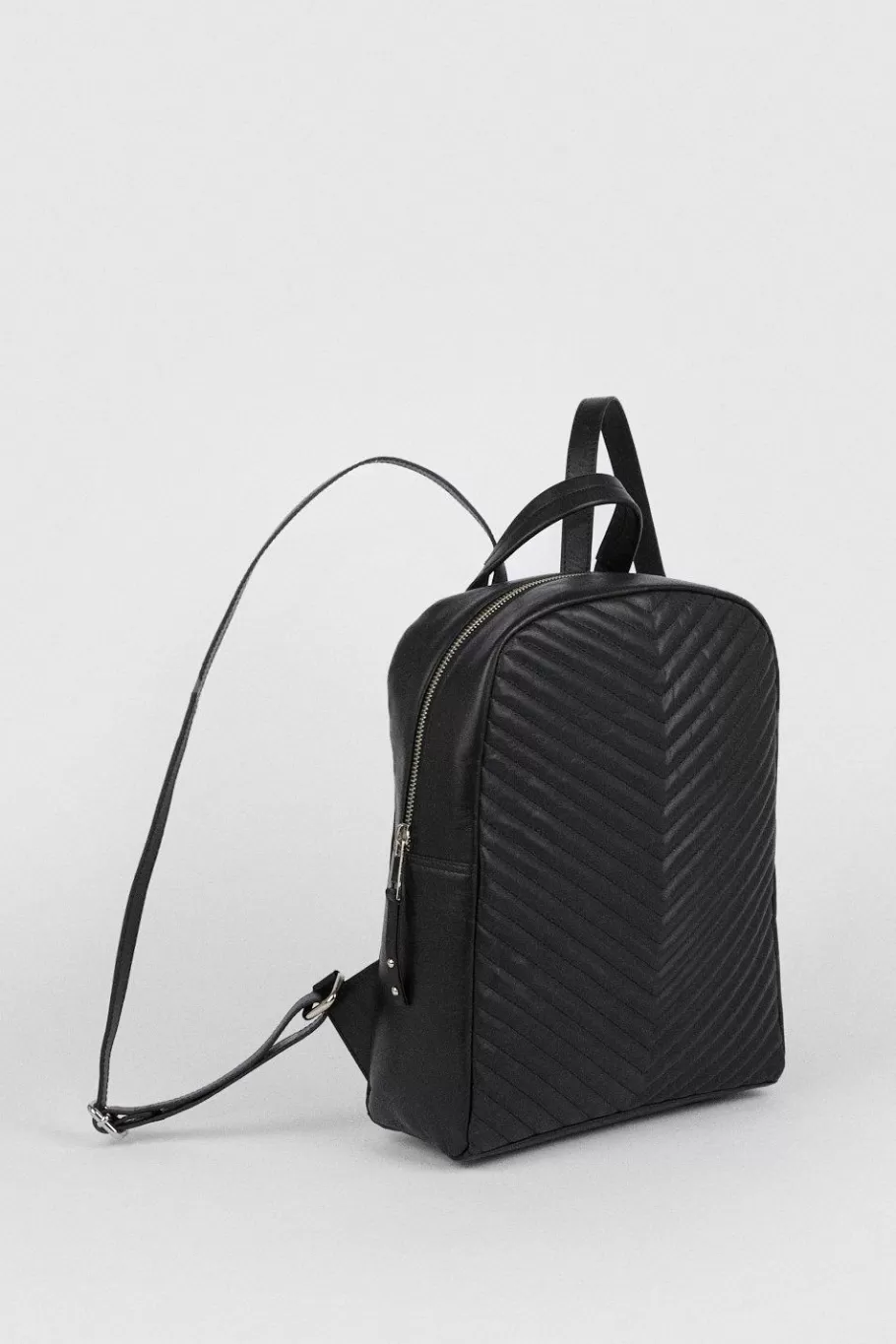 Oasis Quilted Leather Backpack Black Flash Sale