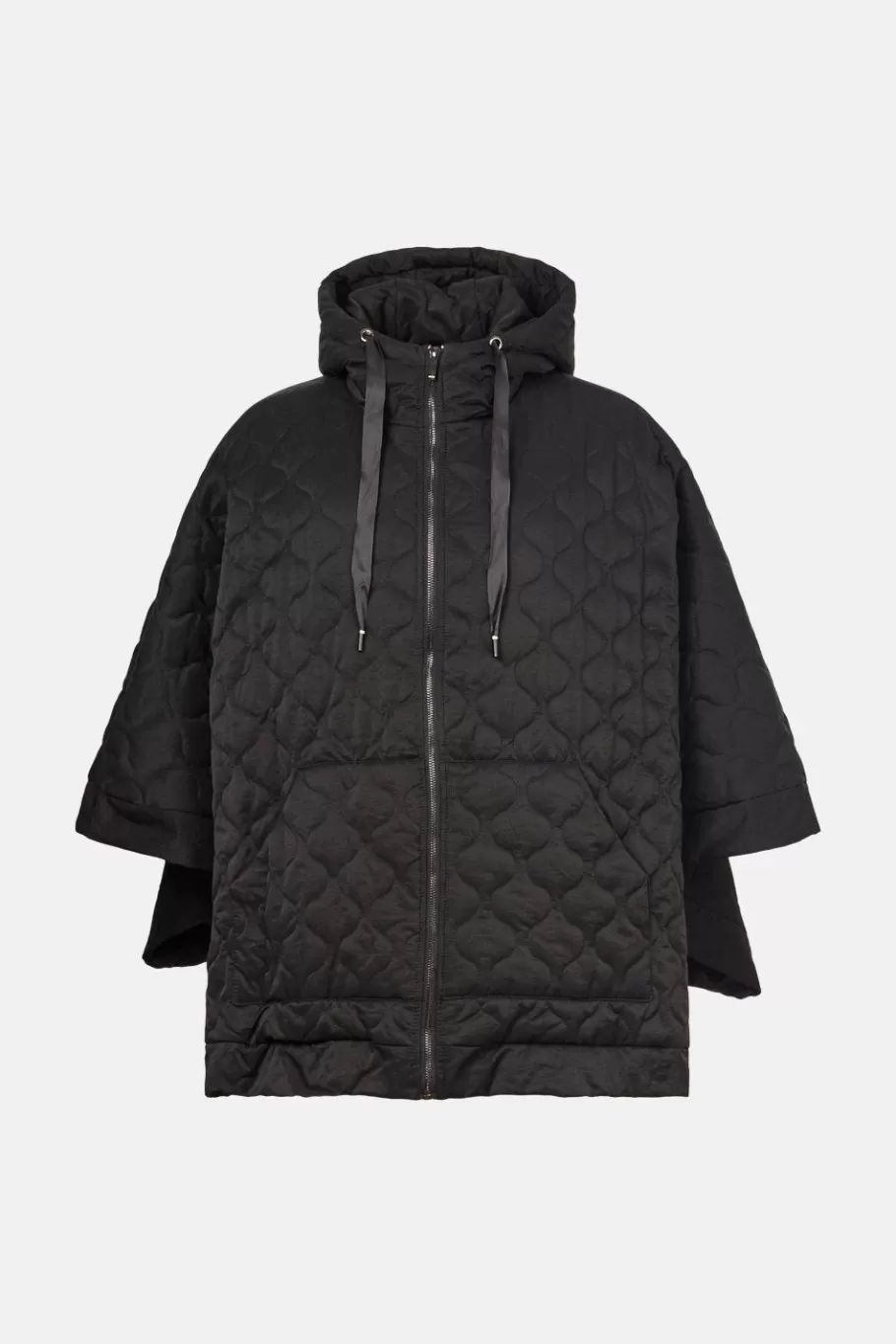 Oasis Quilted Poncho Black Shop