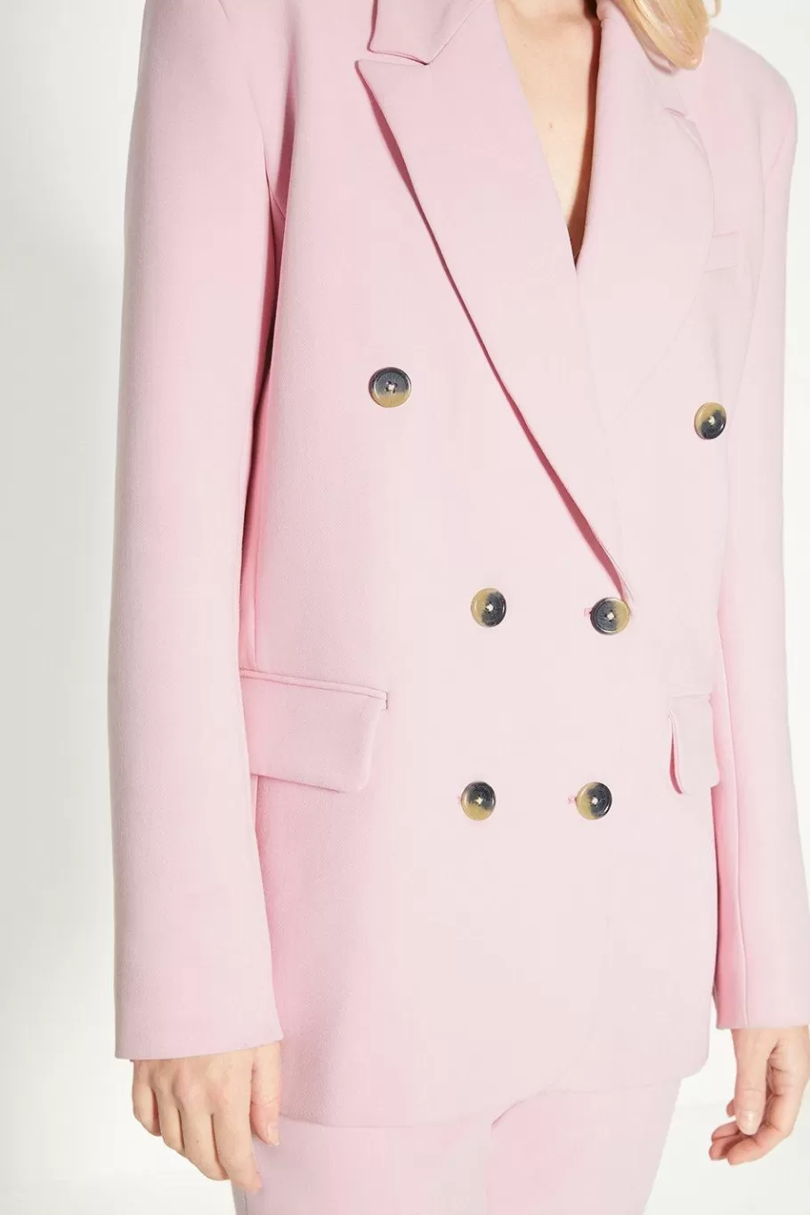 Oasis Rachel Stevens Petite Stretch Crepe Double Breasted Blazer Pink Flash Sale