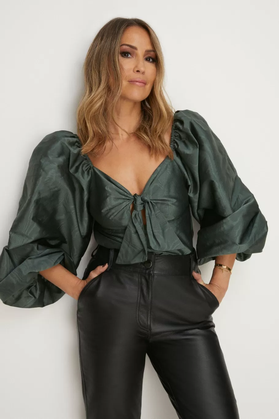 Oasis Rachel Stevens Taffeta Tie Front Top Wine Best