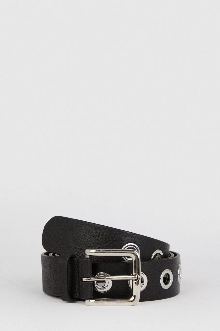 Oasis Real Leather Eyelet Detail Belt Black Cheap