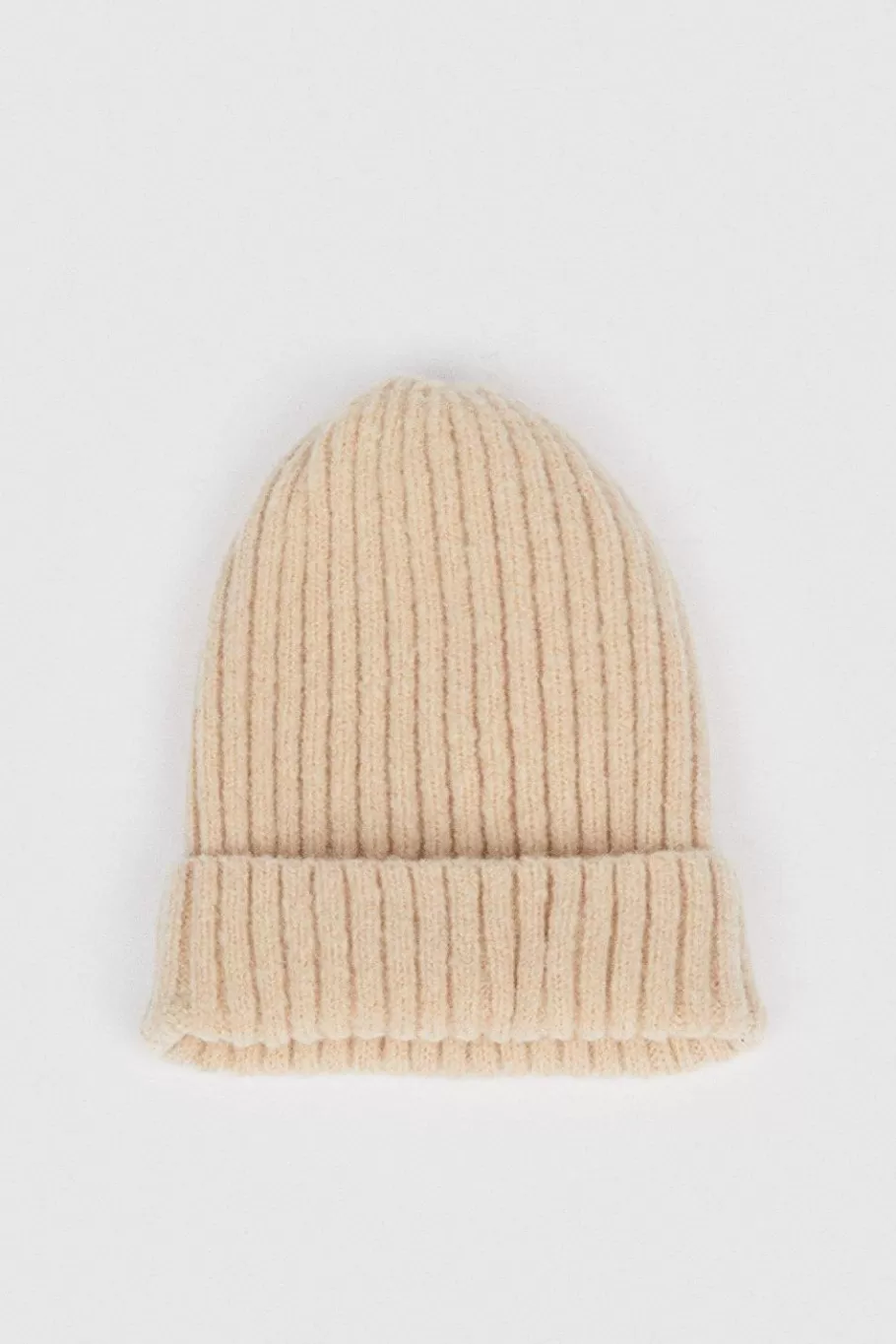 Oasis Ribbed Knitted Beanie Hat Oatmeal Shop