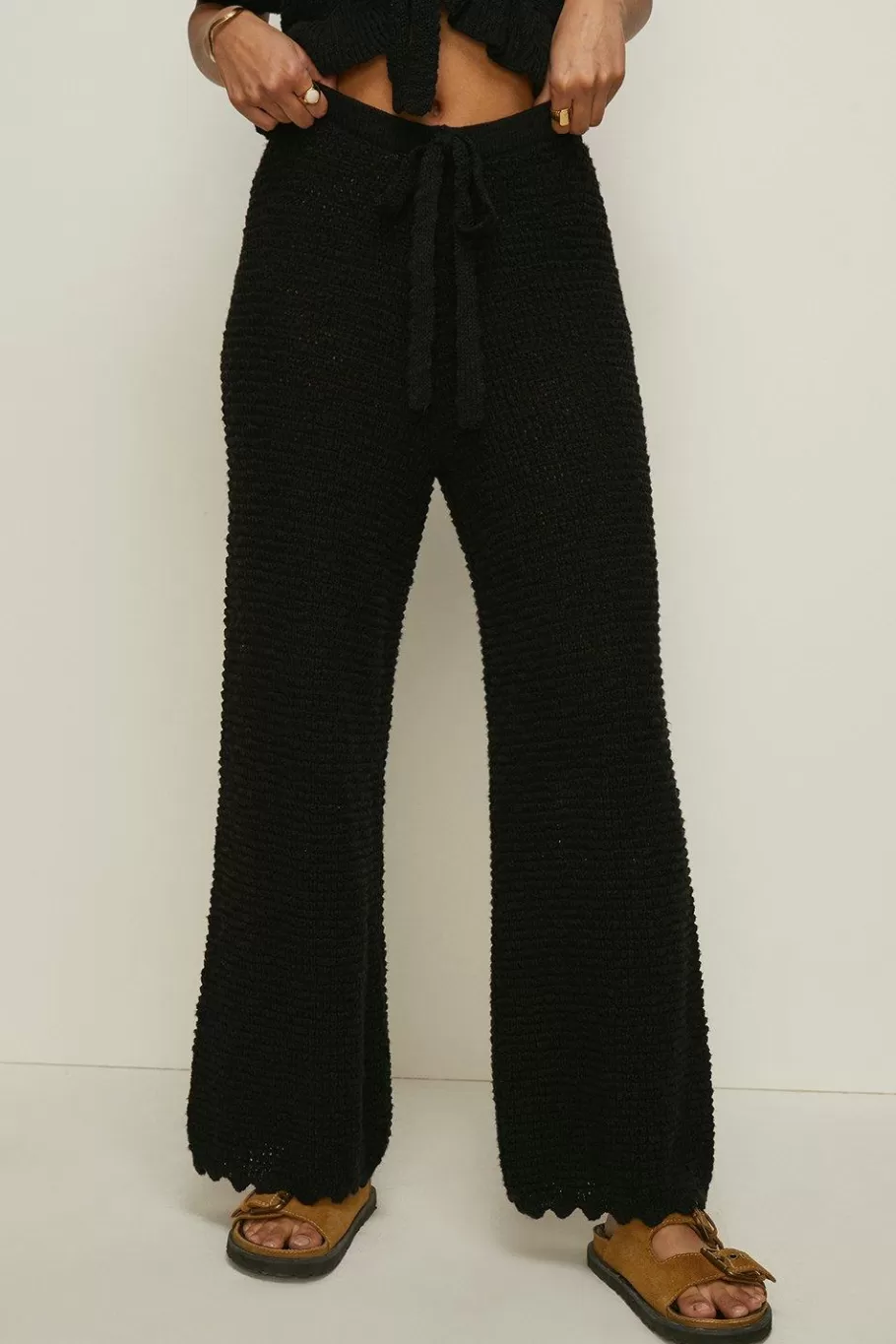 Oasis Scallop Edge Stitch Detail Knit Trouser Mango Best