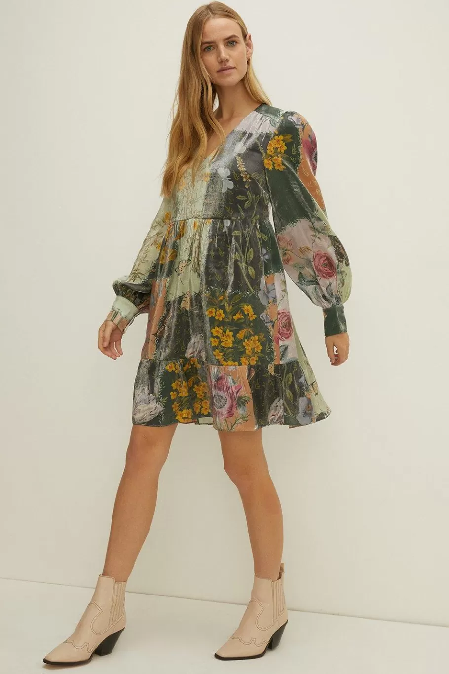 Oasis Shimmer Butterfly Printed Smock Dress Multi Best Sale