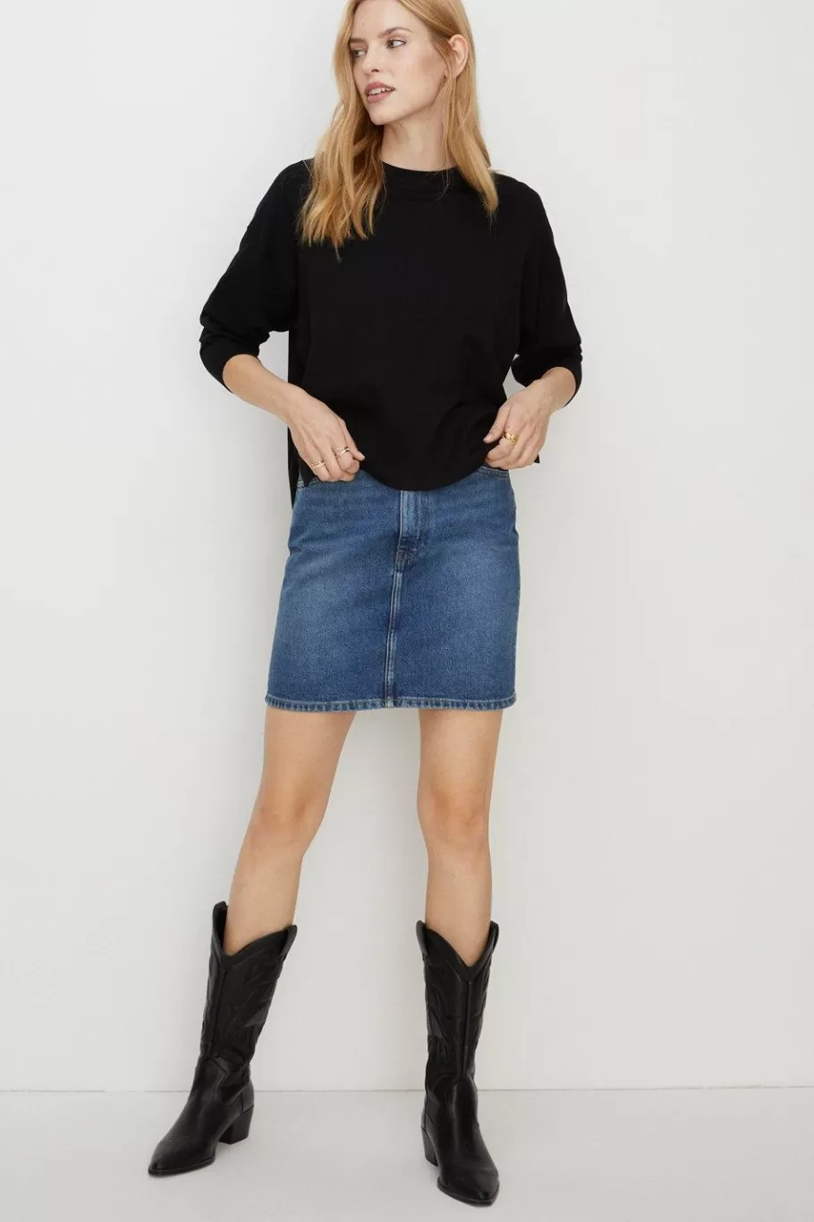 Oasis Slouchy Jumper Black Outlet