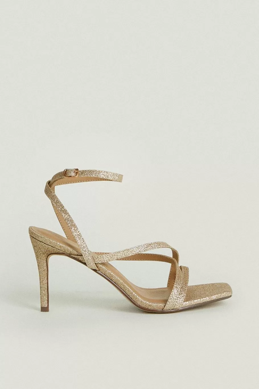 Oasis Stiletto Mid Heeled Sandals Gold Hot