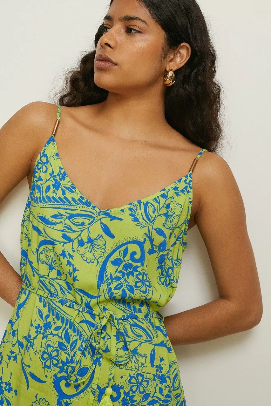 Oasis Strappy Mini Dress Chartreuse Discount