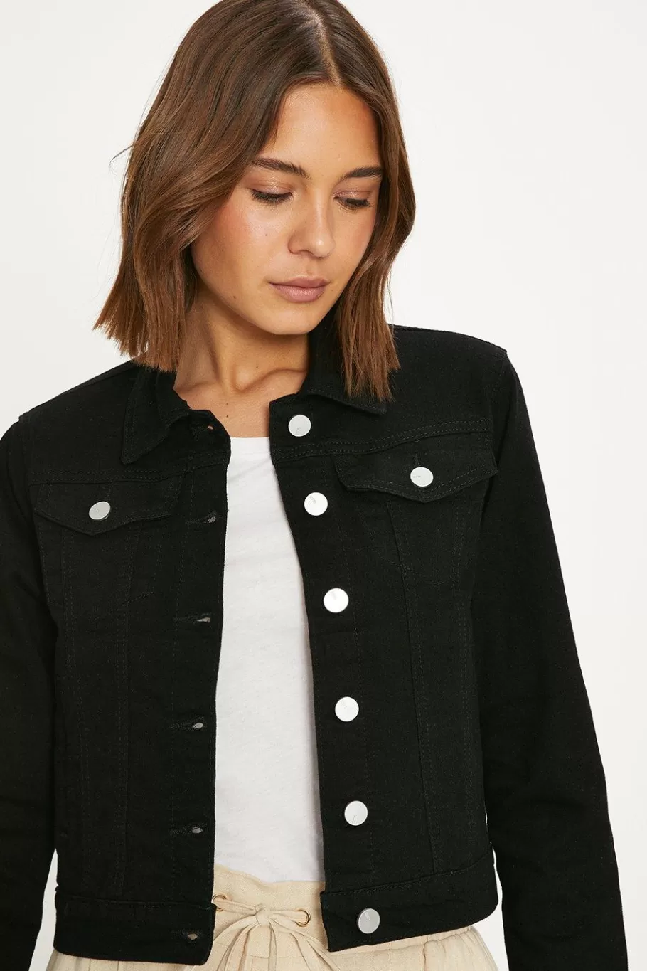 Oasis Stretch Denim Nancy Jacket Black Best Sale