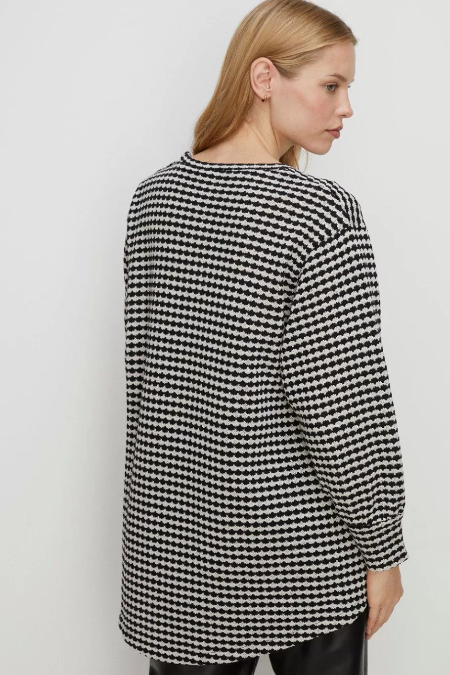 Oasis Stripe Button Shoulder Tunic Black Outlet