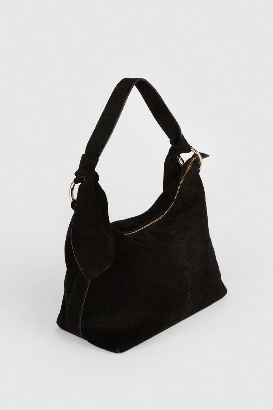 Oasis Suede Slouchy Shoulder Bag Black Shop