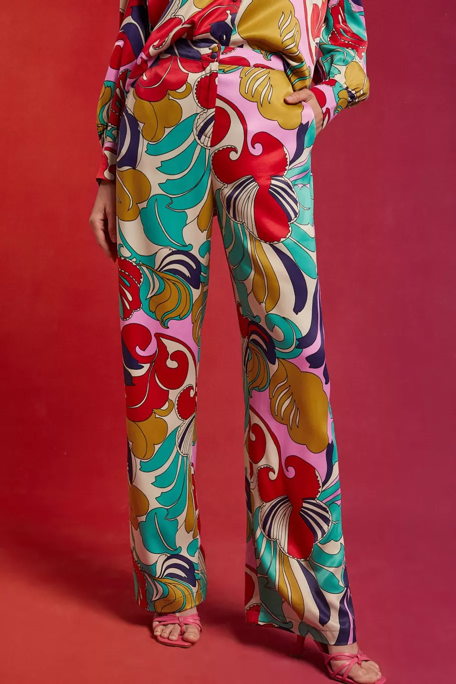 Oasis Swirl Printed Pocket Trouser Multi Online