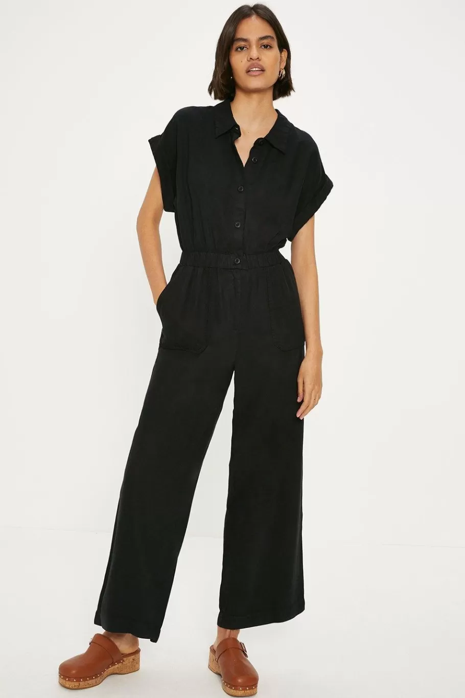 Oasis Tencel Utility Jumpsuit Black Outlet