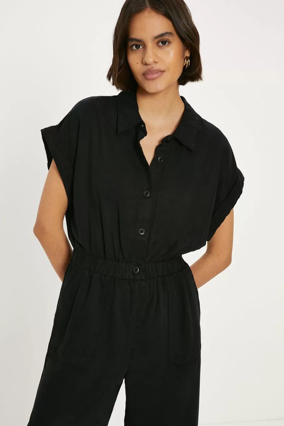 Oasis Tencel Utility Jumpsuit Black Outlet