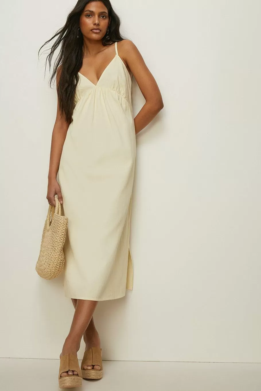 Oasis Twill Slip Dress Lemon Best